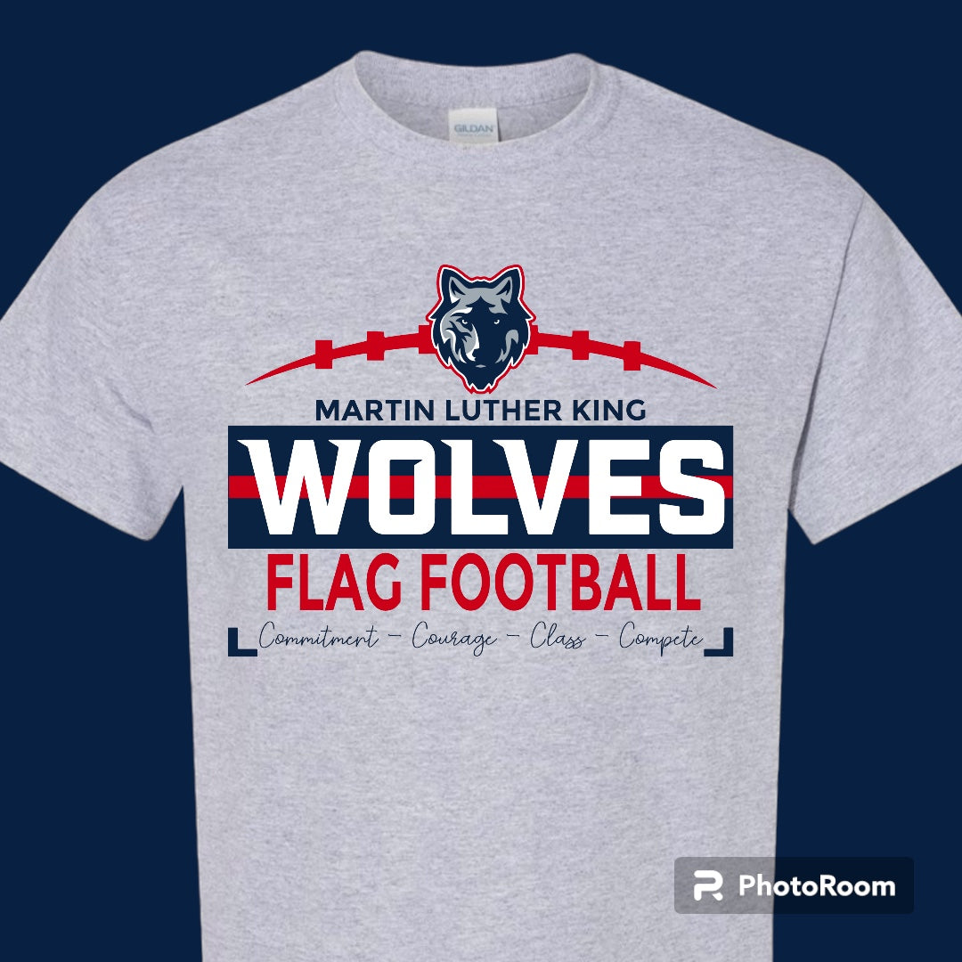 MLK Flag Football 2024 Logo Tshirt-GRAY