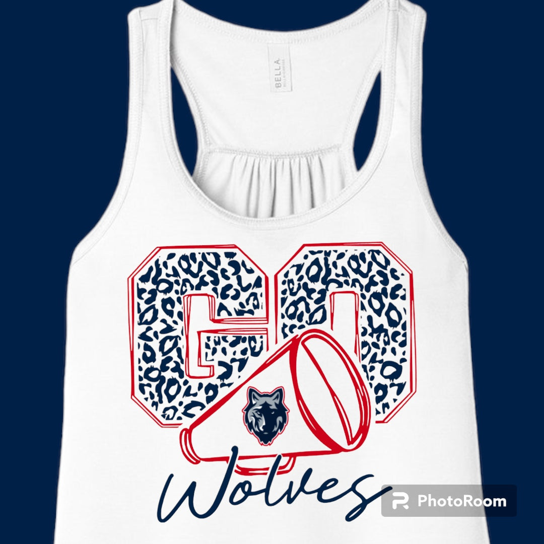 MLK Go Wolves PepSquad Tank- WHITE