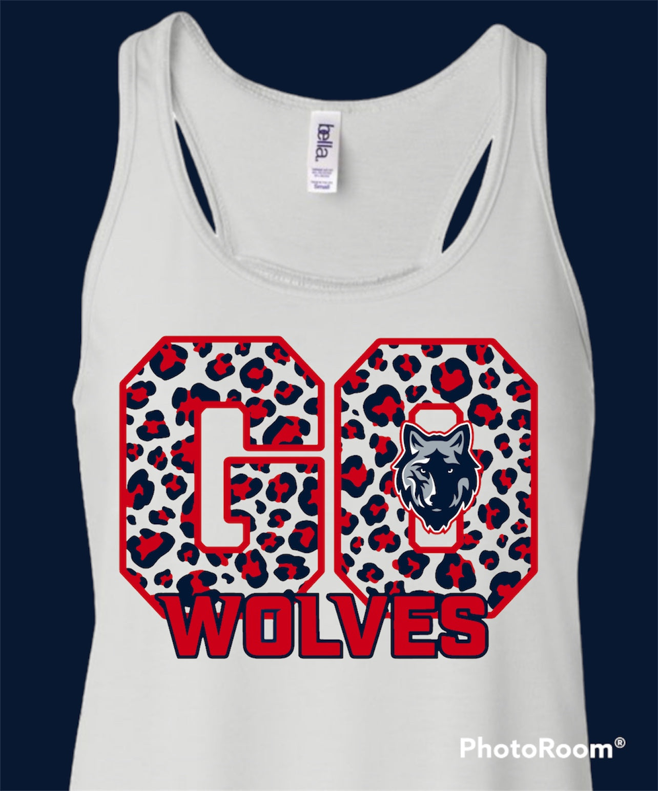 MLK Women's Leopard Go Wolves Tank- WHITE