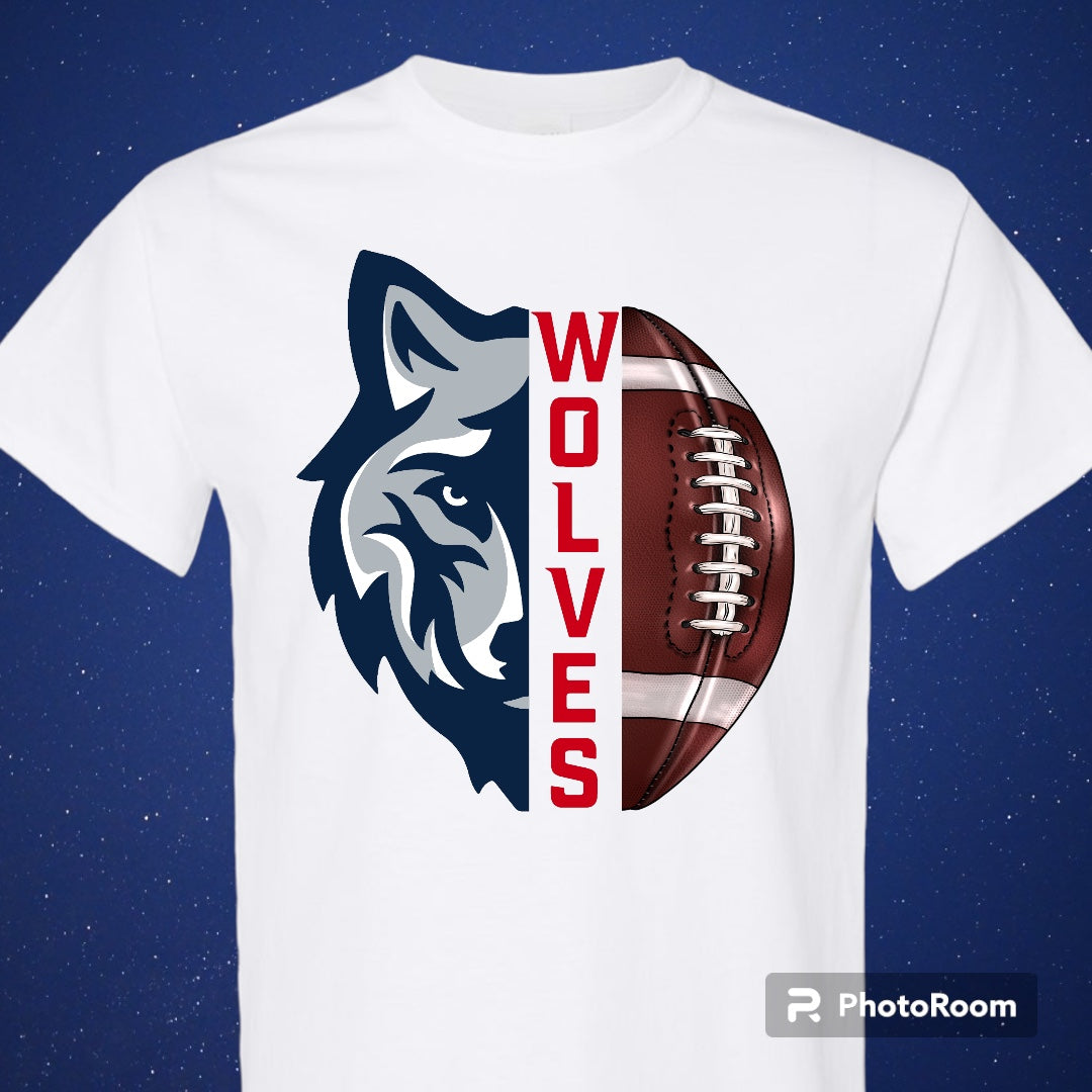 Dri-Fit Mens Wolf Head & Football - WHITE